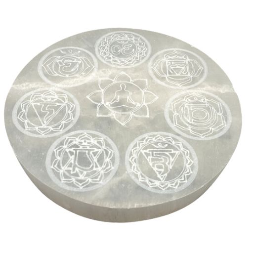 Plaque de rechargement - Sélénite - Chakras - 10cm