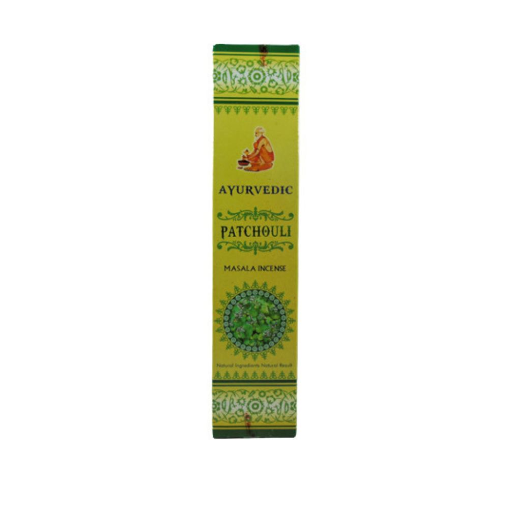 Patchouli - Encens Ayurvedic 100 % Naturel - Fait main, 15g
