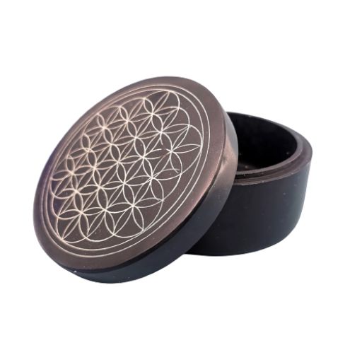 Boite à Bijoux Ronde - Fleur de Vie - 10 cm