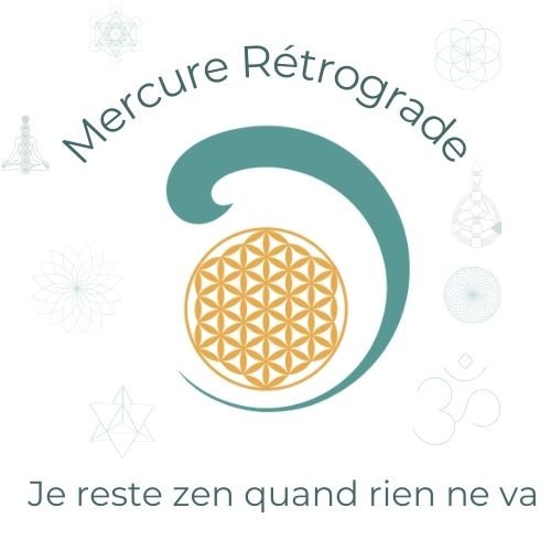 Visuel du coffret Mercure Rétrograde, logo de daariayoga.com, titre : Je reste zen quand rien ne va