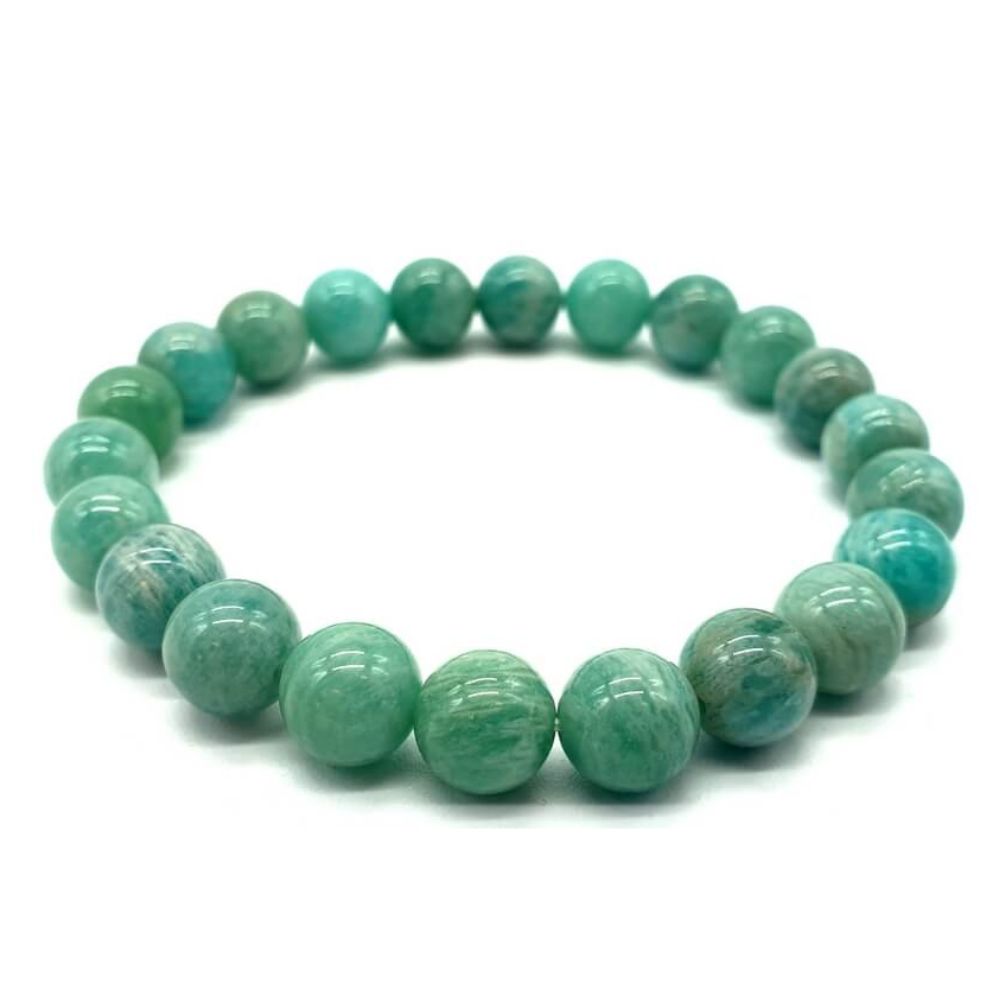 Bracelet en pierre naturelle, d'amazonite, conçu pour équilibrer le chakra du coeur. Achetez maintenant sur daariayoga.com